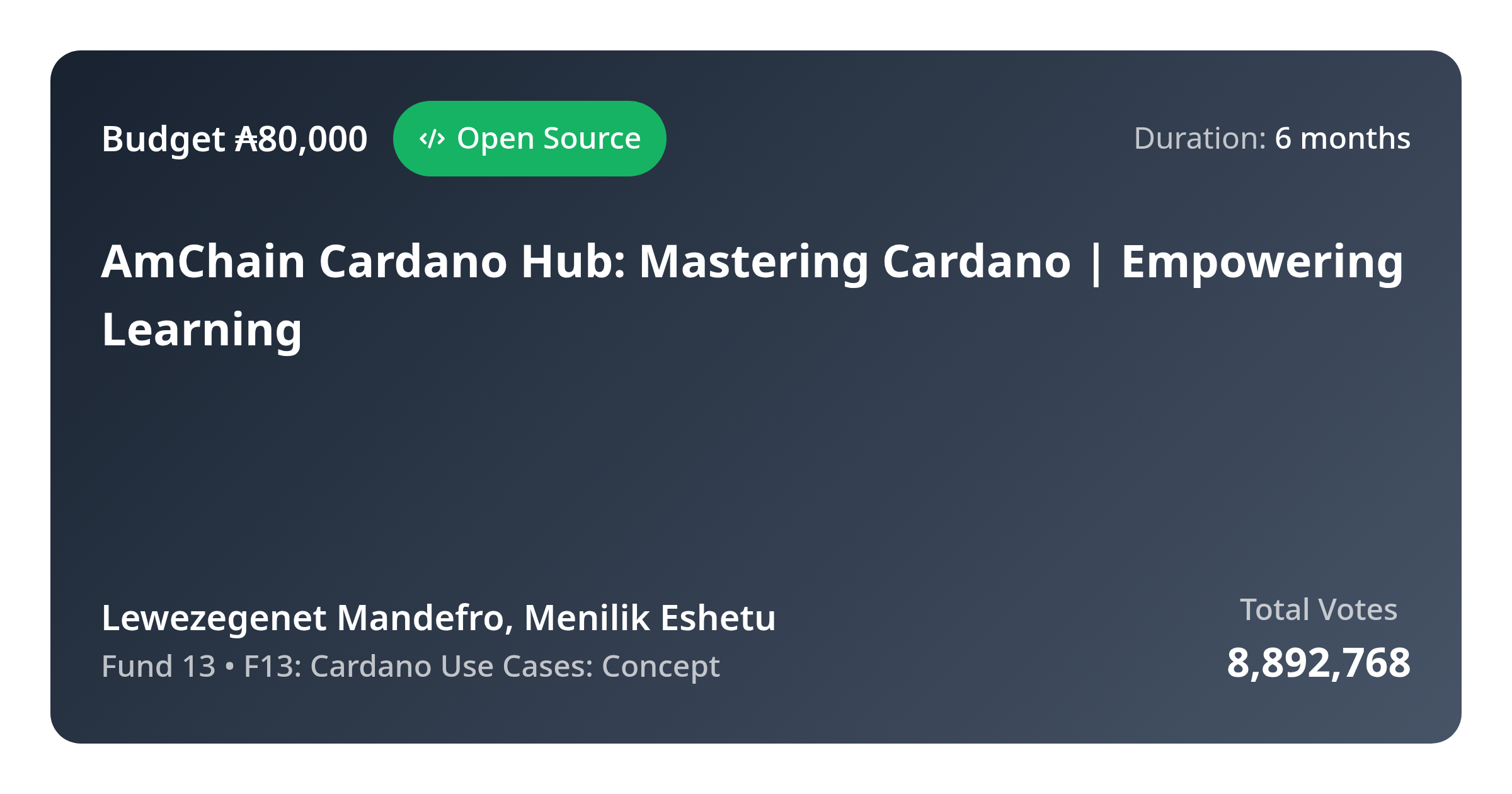 AmChain Cardano Hub: Mastering Cardano | Empowering Learning - Proposal -  CatalystExplorer