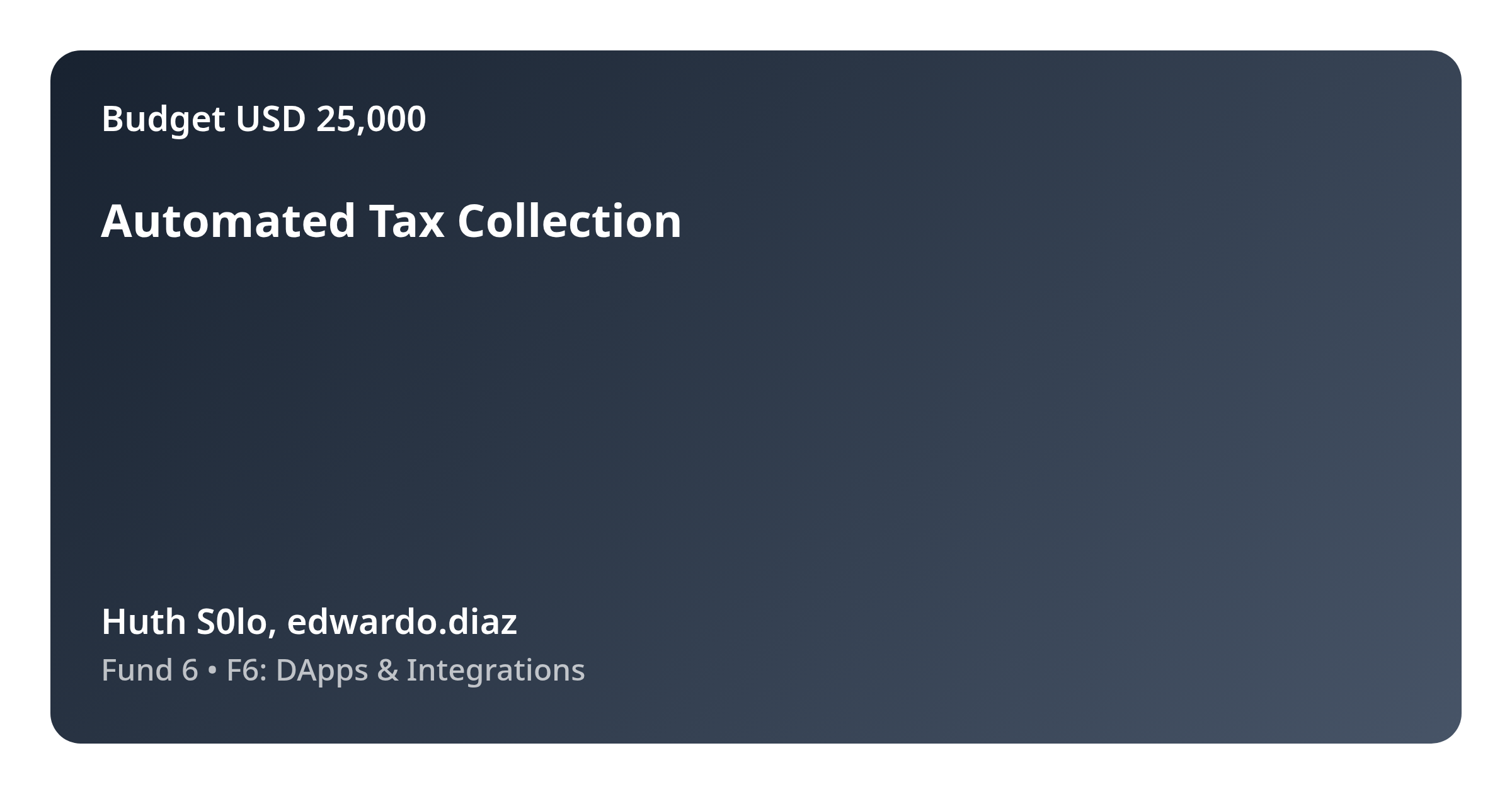 Automated Tax Collection - Proposal