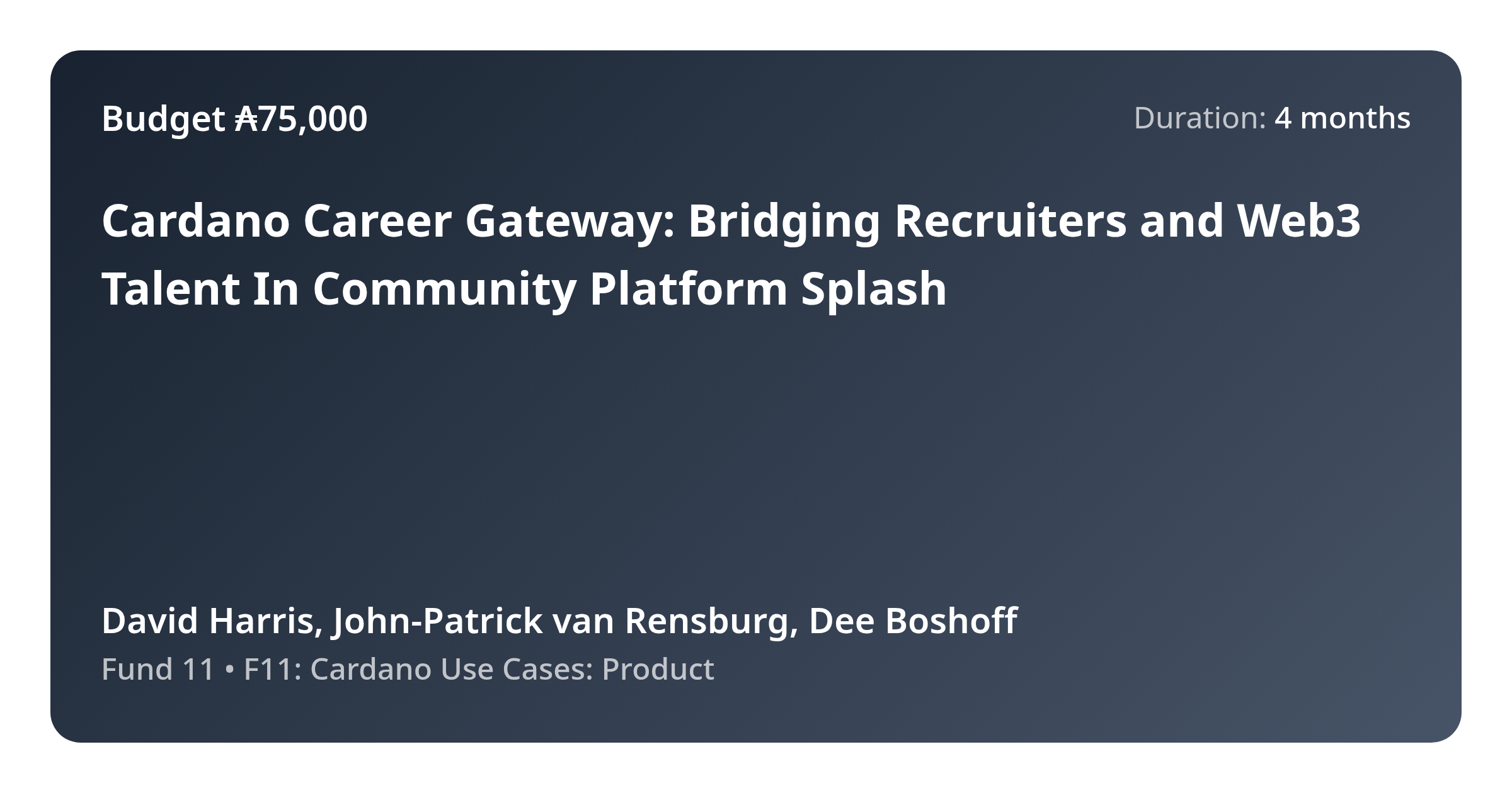 Cardano Career Gateway: Bridging Recruiters and Web3 Talent In ...