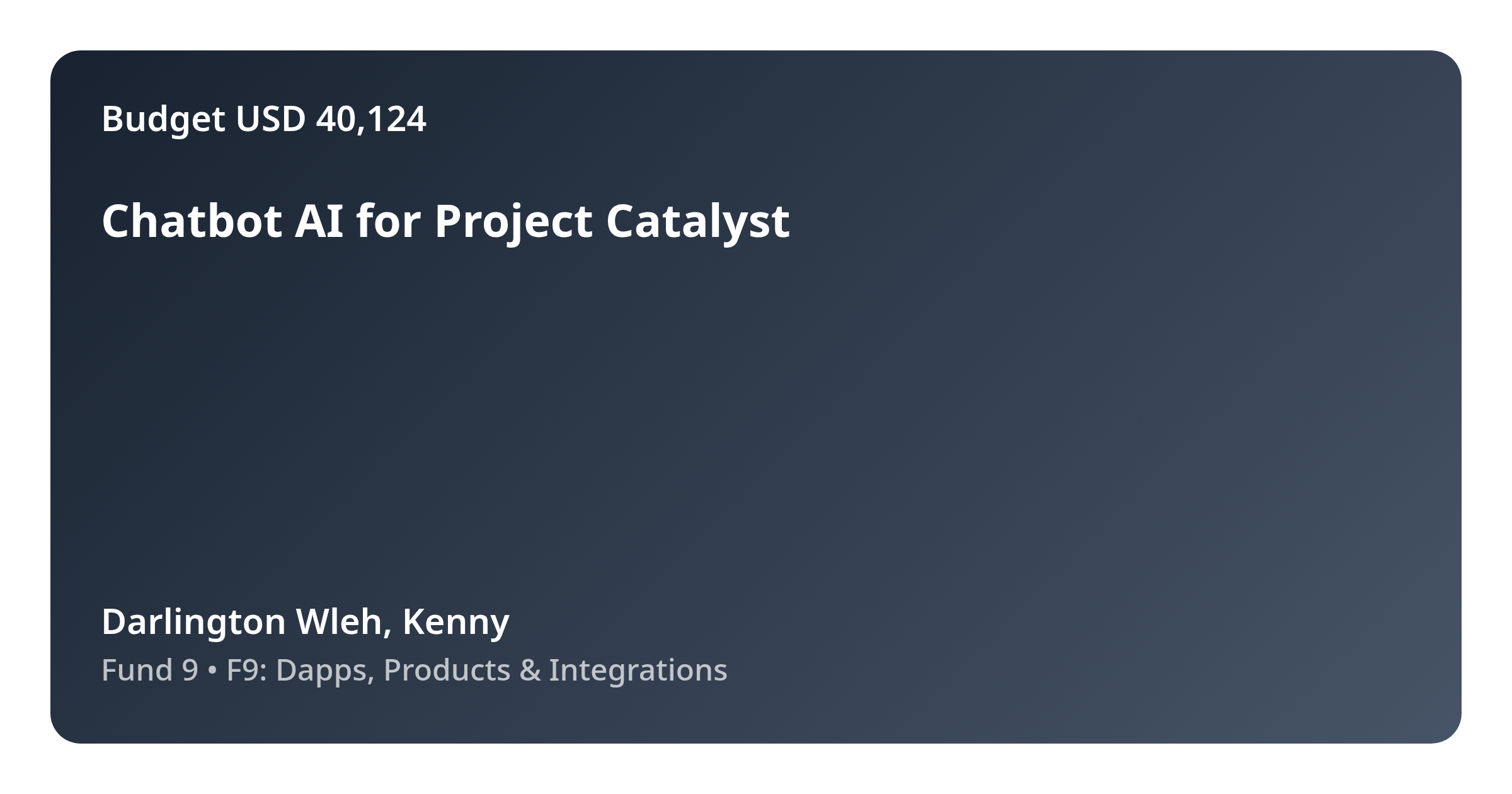 Chatbot AI for Project Catalyst - Proposal