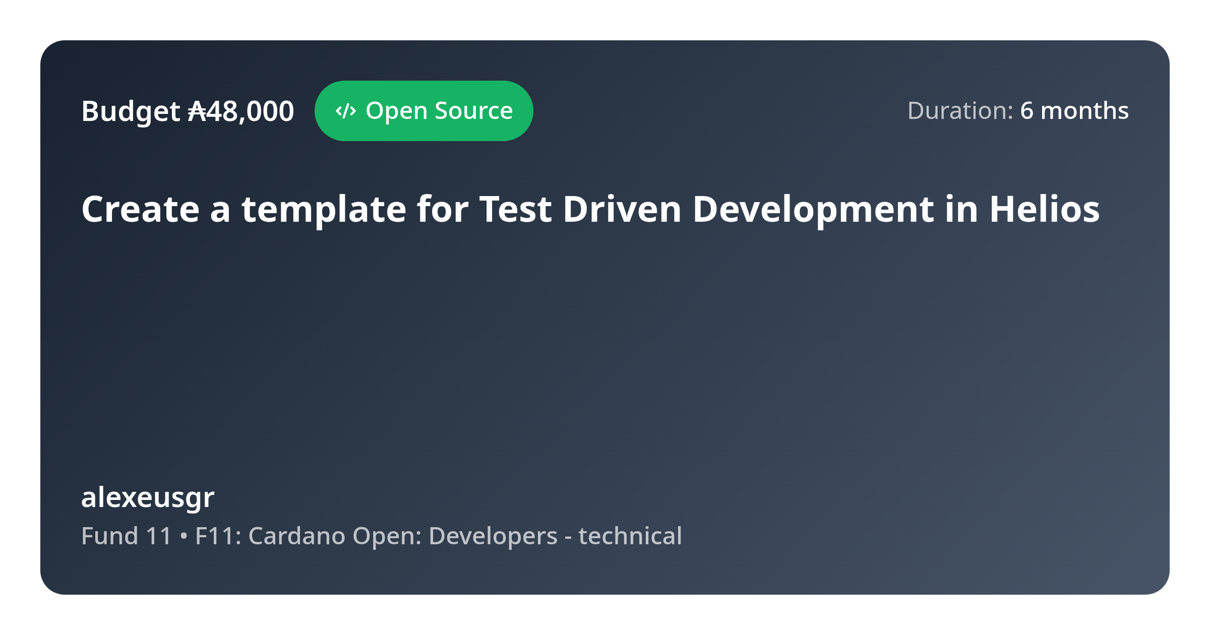 Create a template for Test Driven Development in Helios - Proposal