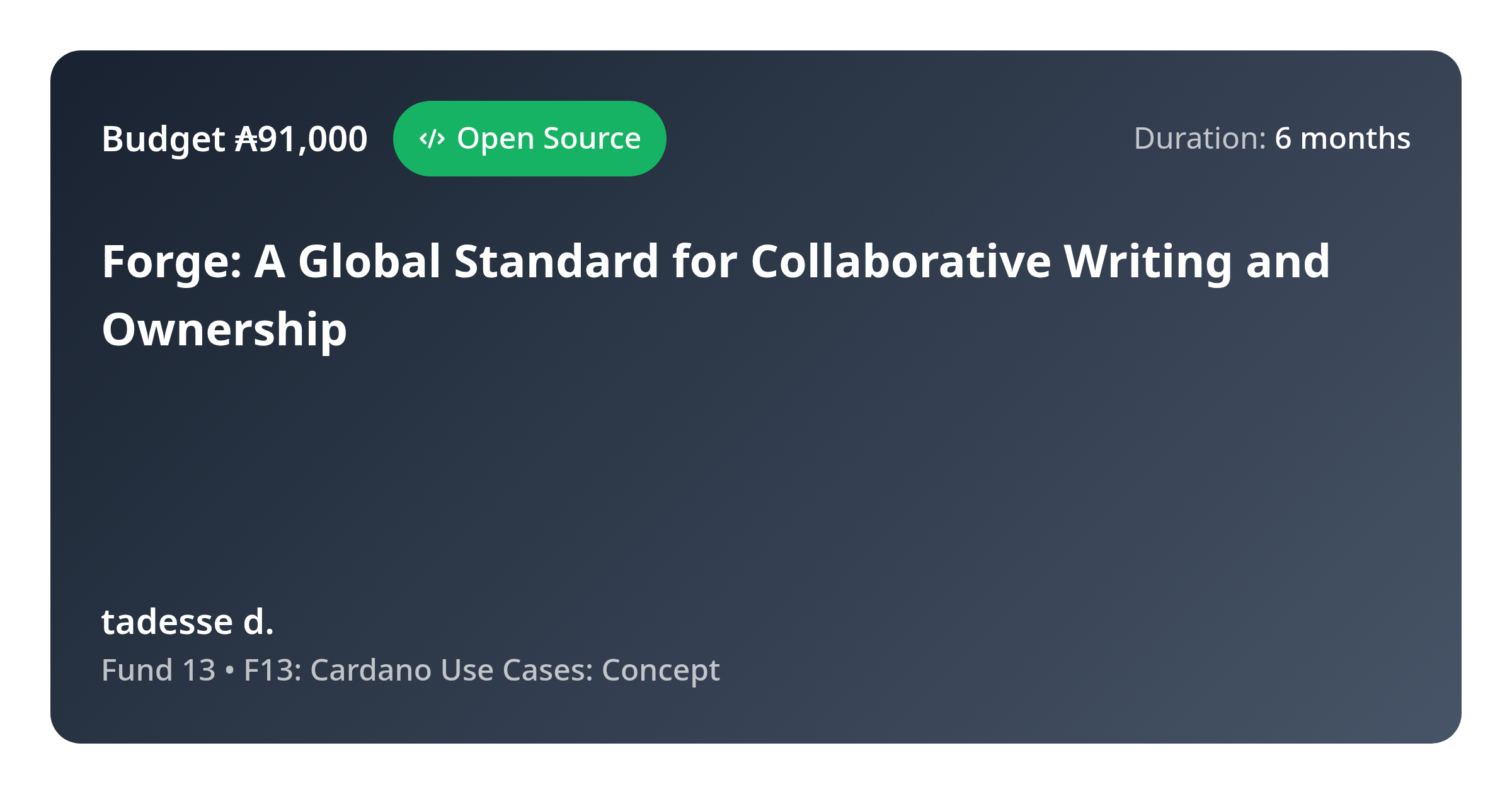 Forge: A Global Standard for Collaborative Writing and Ownership - Proposal
