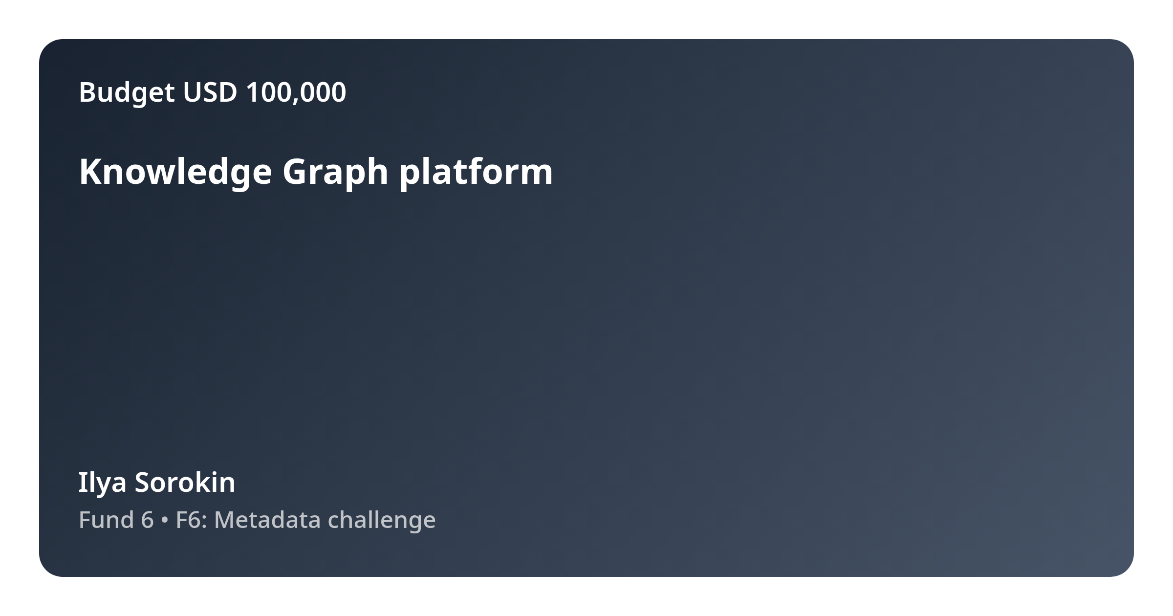 Knowledge Graph platform - Proposal