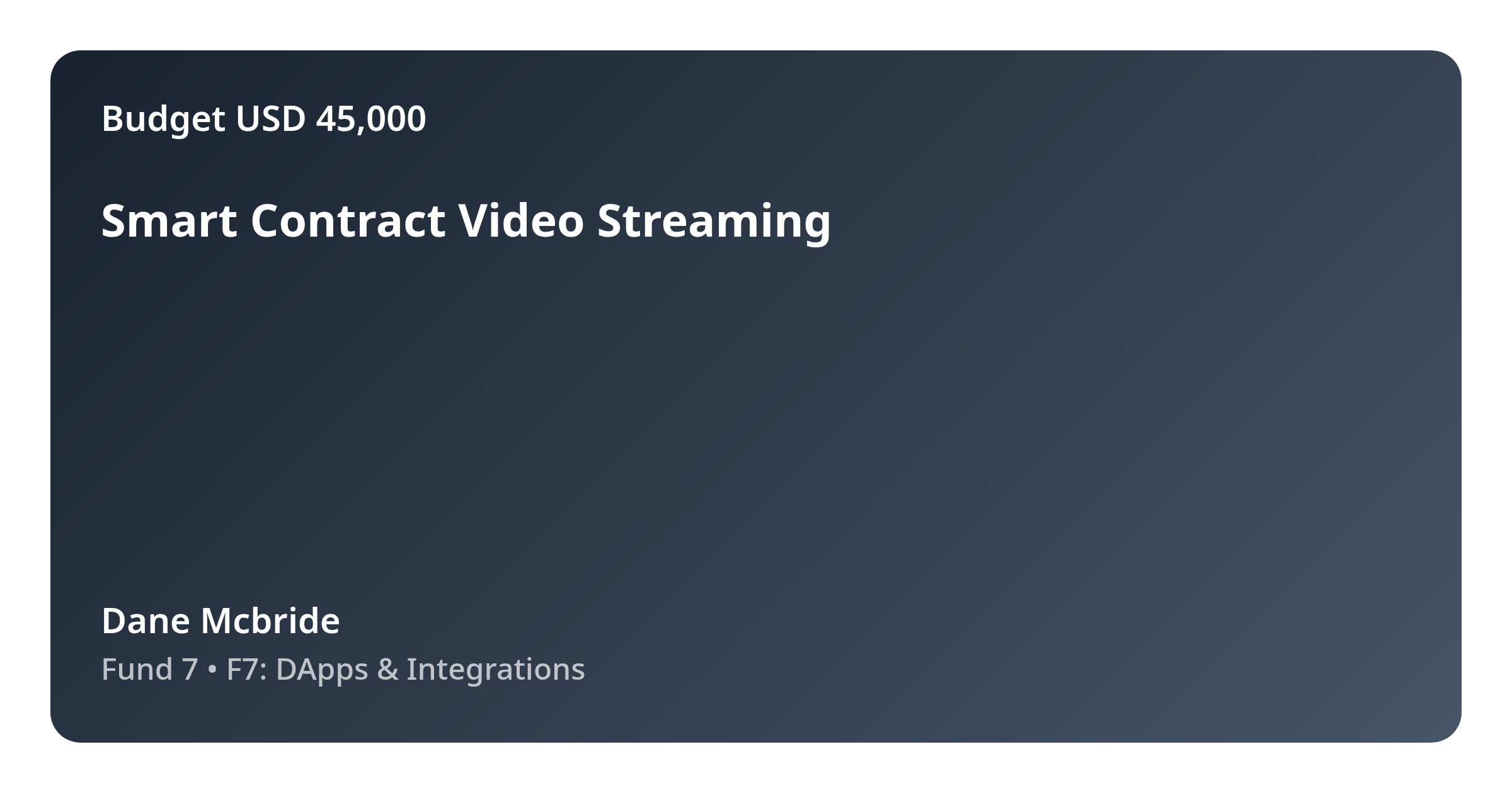 Smart Contract Video Streaming - Proposal