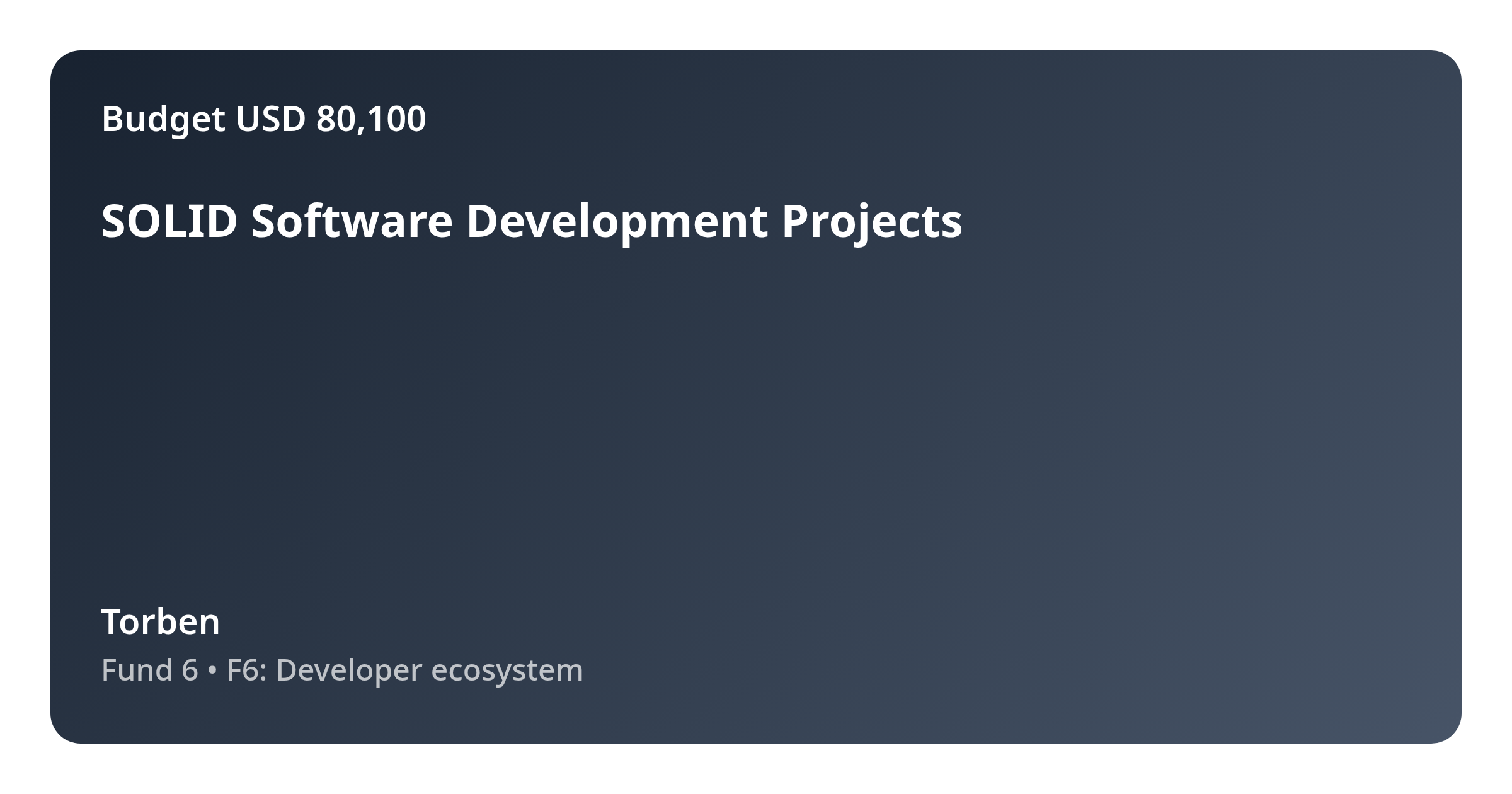 SOLID Software Development Projects - Proposal
