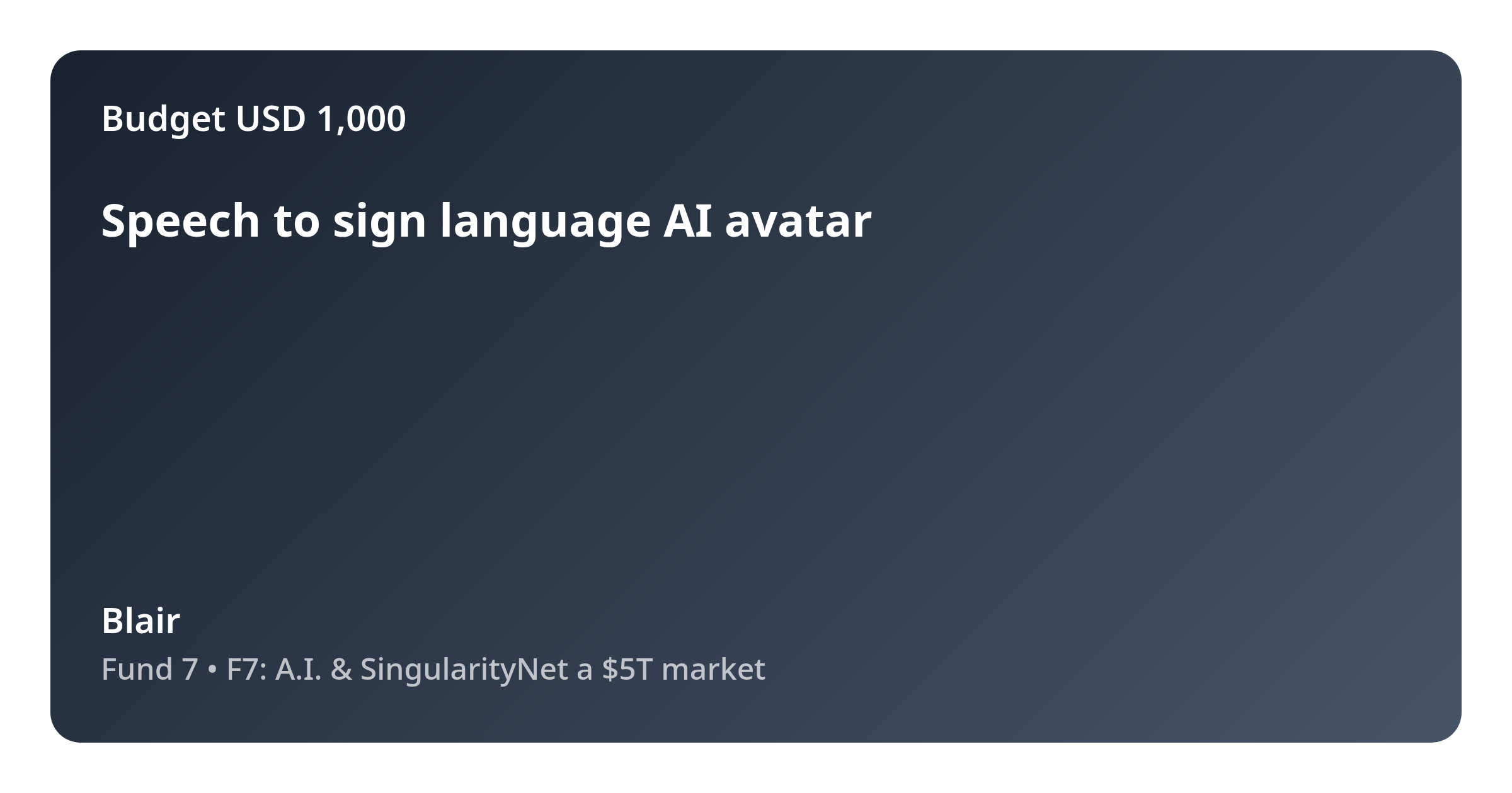 Speech to sign language AI avatar - Proposal