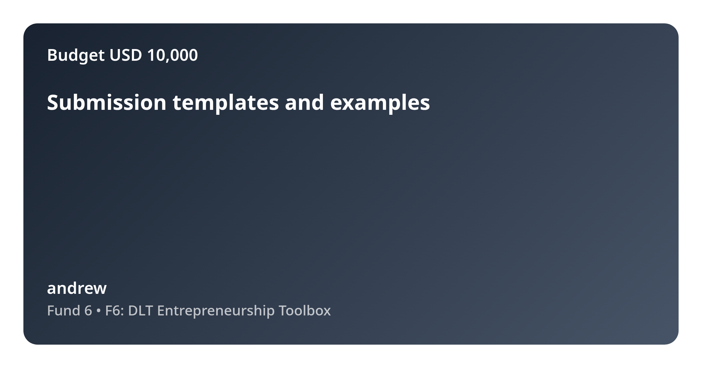 Submission templates and examples - Proposal