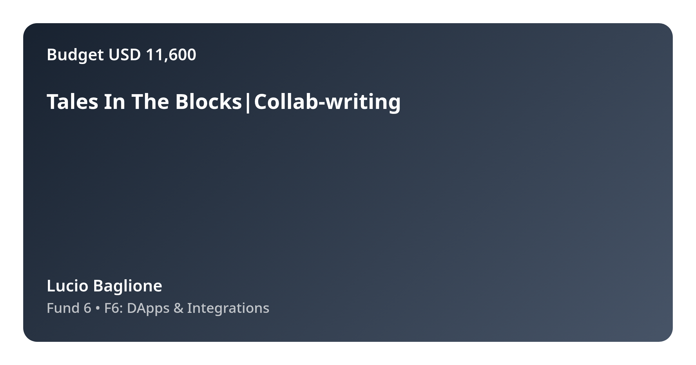 Tales In The Blocks|Collab-writing - Proposal
